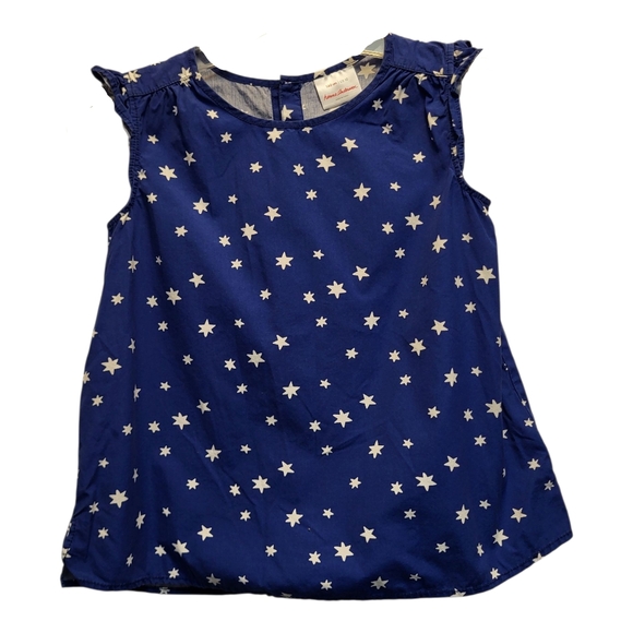 Hanna Andersson Other - Hanna Andersson Kids Blue and White Starry Blouse w/ Ruffled Sleeves - Size 10